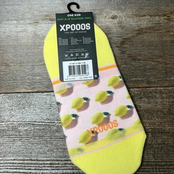 XPOOS  Expressive Anti Slip Lemon Footies Socks - Picture 5 of 7